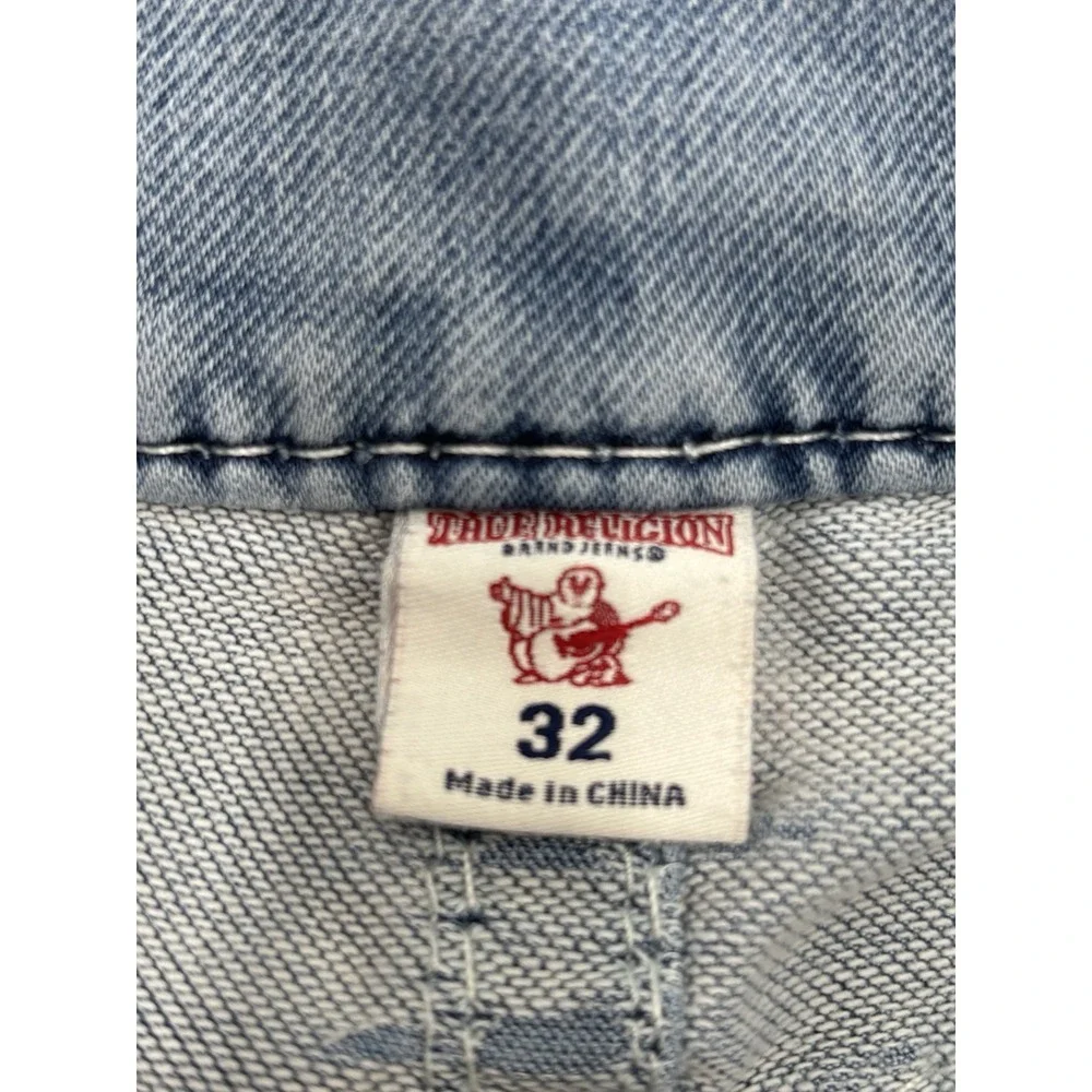 True Religion World Tour Section Slim Seat Jeans Light Wash Size 32 Y2K